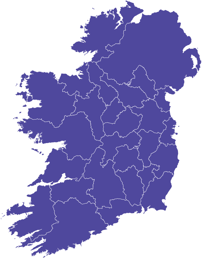 Map of Ireland showing our clinic locations